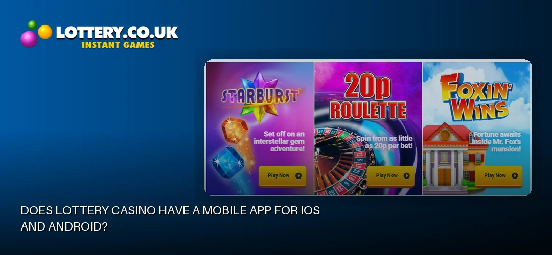 Lottery casino promotional banner